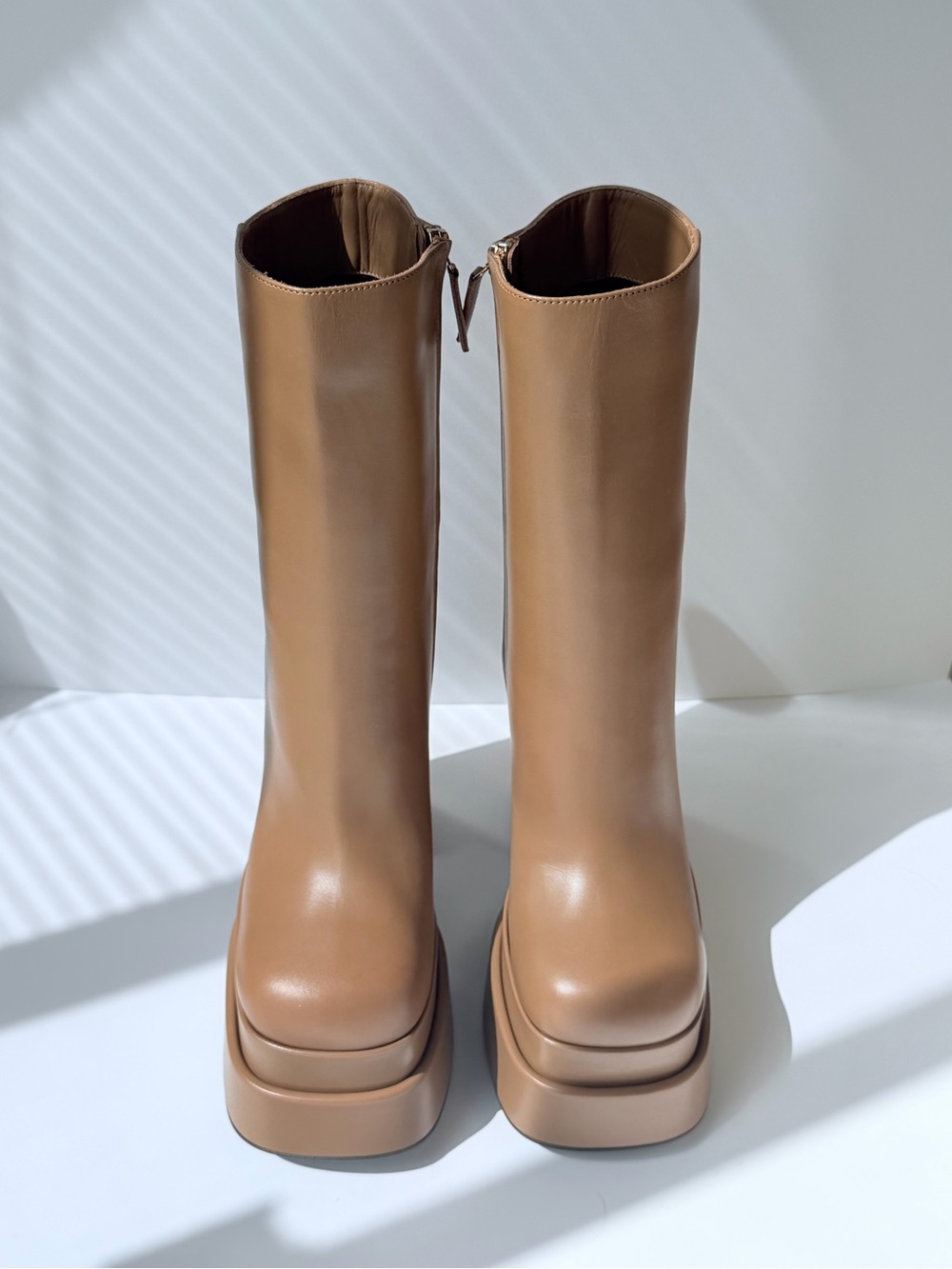 Versace Tan Platform Boots - Picture 3 of 9